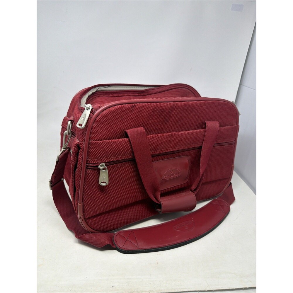 Samsonite Red Carry On Bag Travel Overnight Tote Weekender Luggage 17x9 Duffle